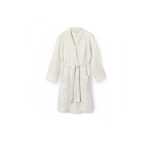 Goumi Mom Alabaster Waffle Robe M/L White Organic Cotton Maternity Mama tie belt